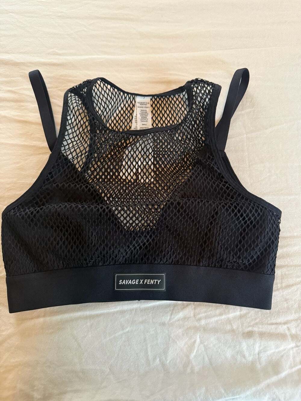 Savage X Fenty Womens Pin Up Low-Impact Sports Bra, Black Caviar small